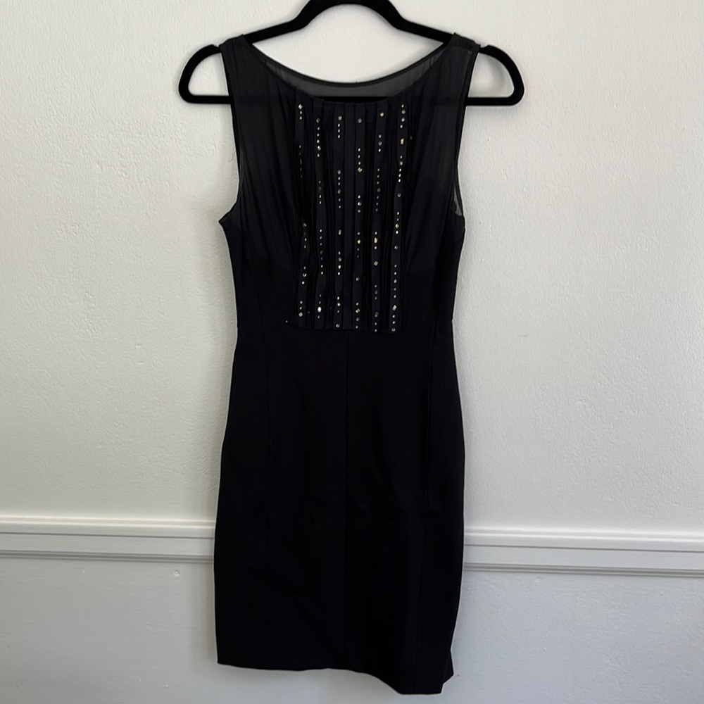 BCBGmaxazria Dress with Sheer Embellished Top